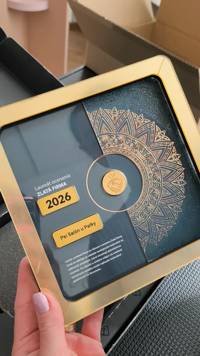 Plaketa Zlatá Firma 2026 pre Psí salón u Paťky
